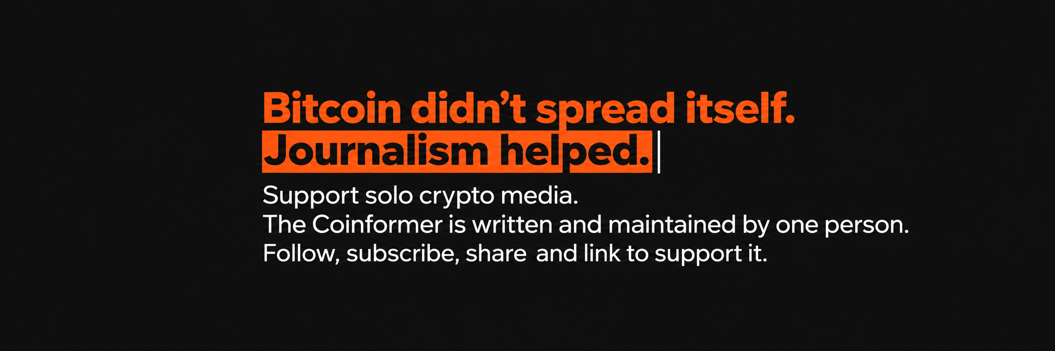 The Coinformer banner